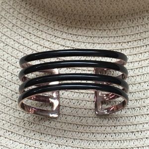 Black & Rose Gold Enamel Cuff Bracelet